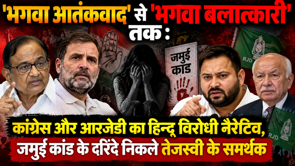 ‘भगवा आतंकवाद’ से ‘भगवा बलात्कारी’ तक : कांग्रेस और आरजेडी का हिन्दू विरोधी नैरेटिव, जमुई कांड के दरिंदे निकले तेजस्वी के समर्थक